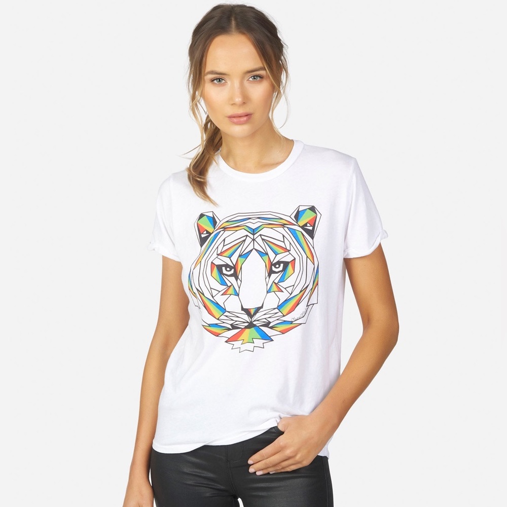 Lauren Moshi Tiger TShirt White Size XL